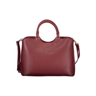 Red Polyurethane Women's Bag