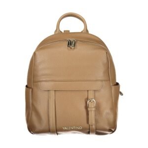 Brown Polyurethane Women's Backpack