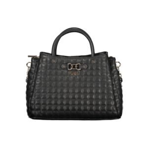 Black Polyurethane Women Handbag