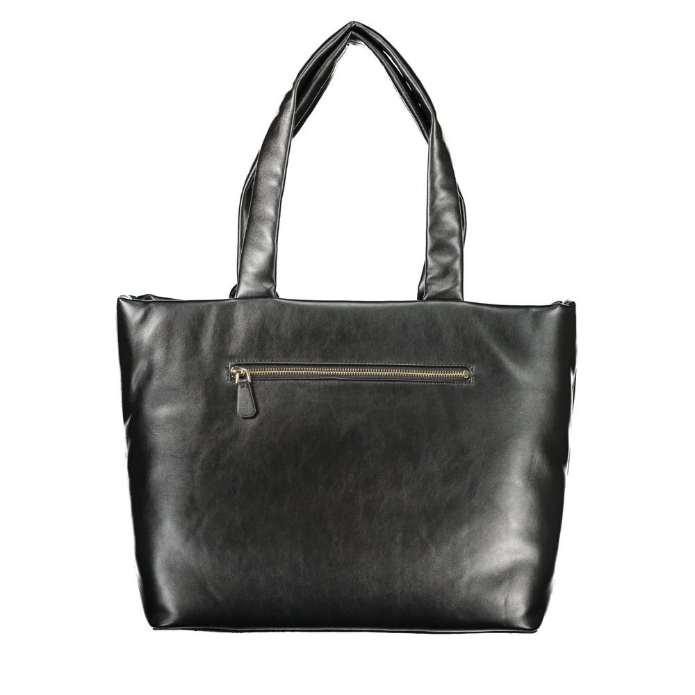 Black Polyurethane Women's Handbag - Image 2