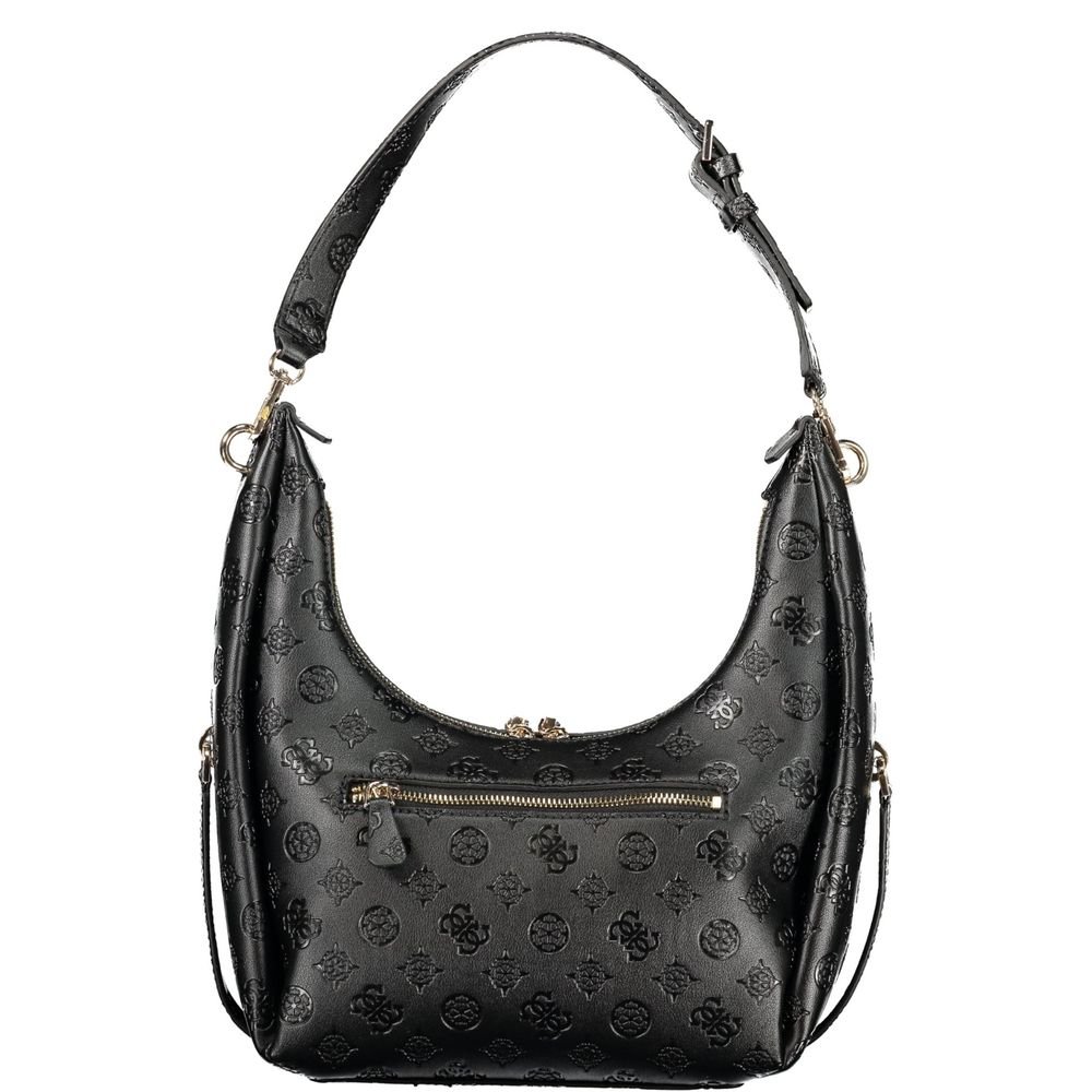 Black Polyurethane Women's Handbag - Image 2