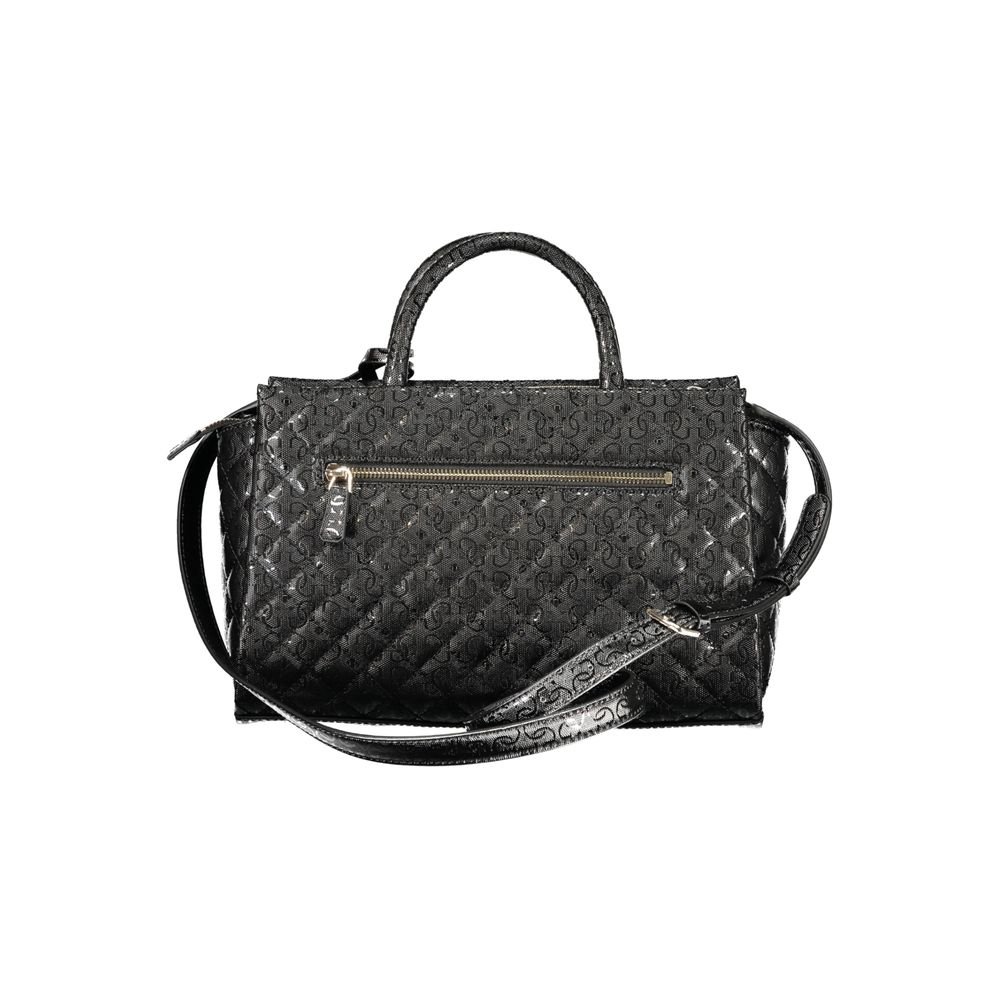 Black Polyurethane Women's Handbag - Image 2