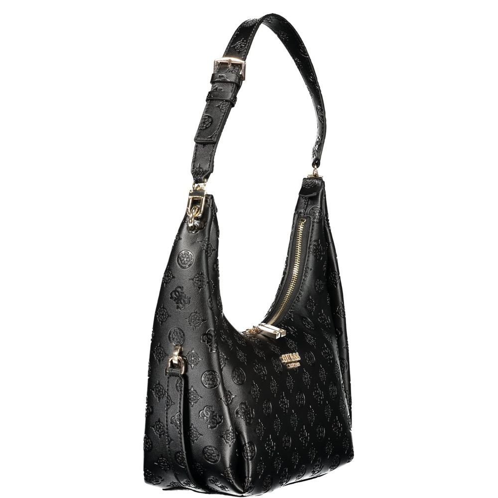 Black Polyurethane Women's Handbag - Image 3