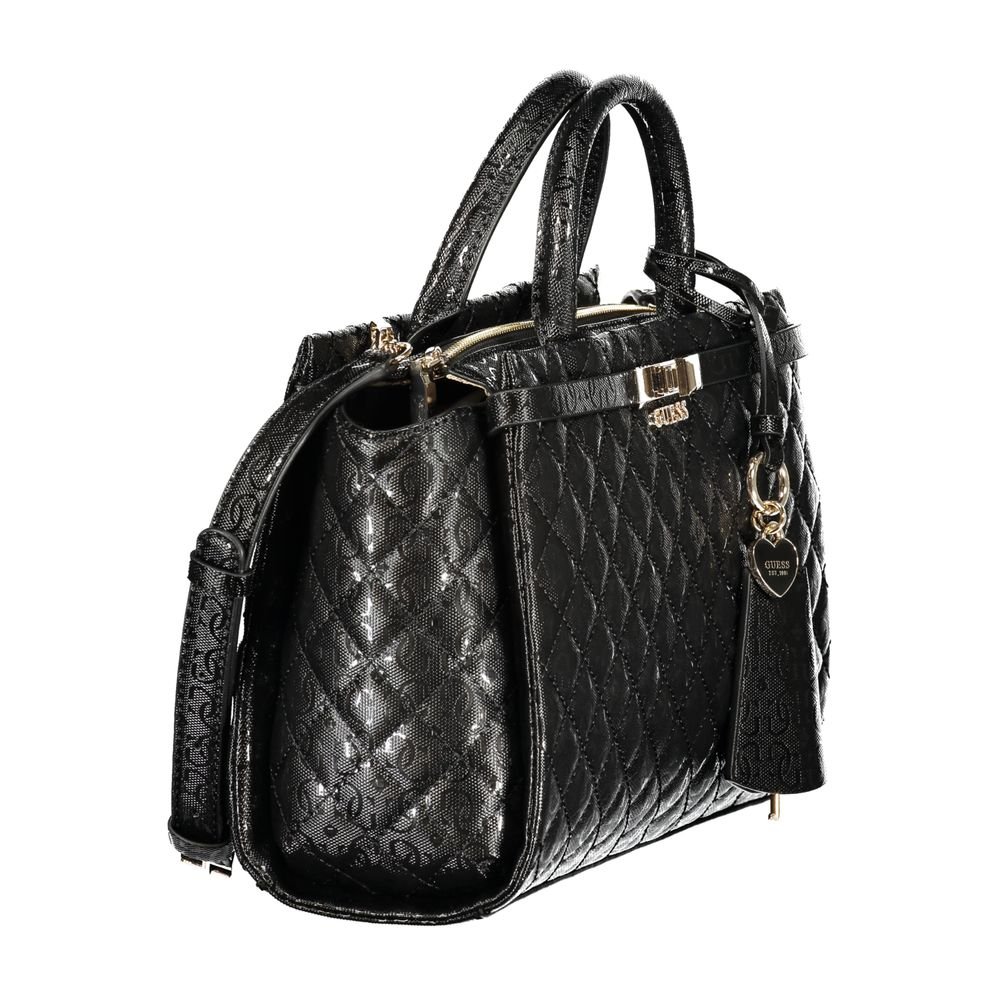 Black Polyurethane Women's Handbag - Image 3