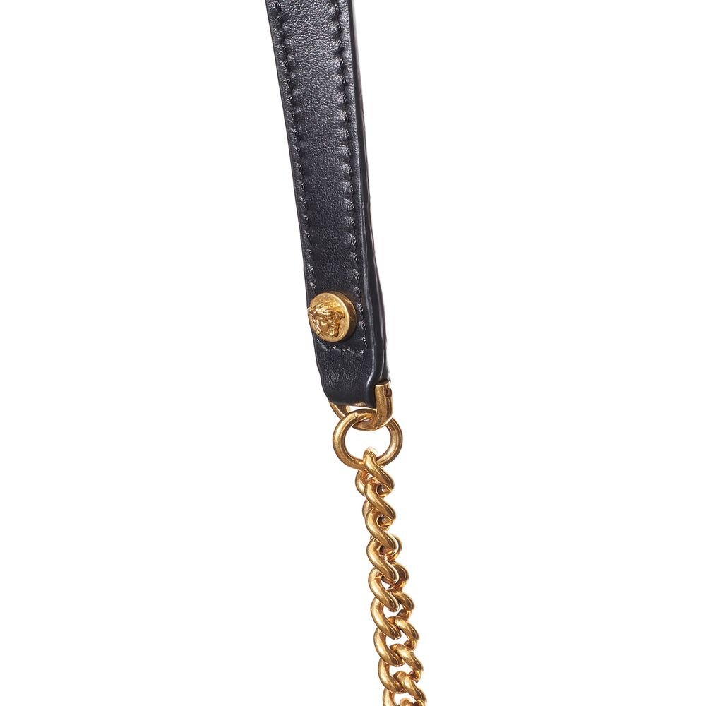 Black And White Leather And Textile Shoulder Bag - Image 7