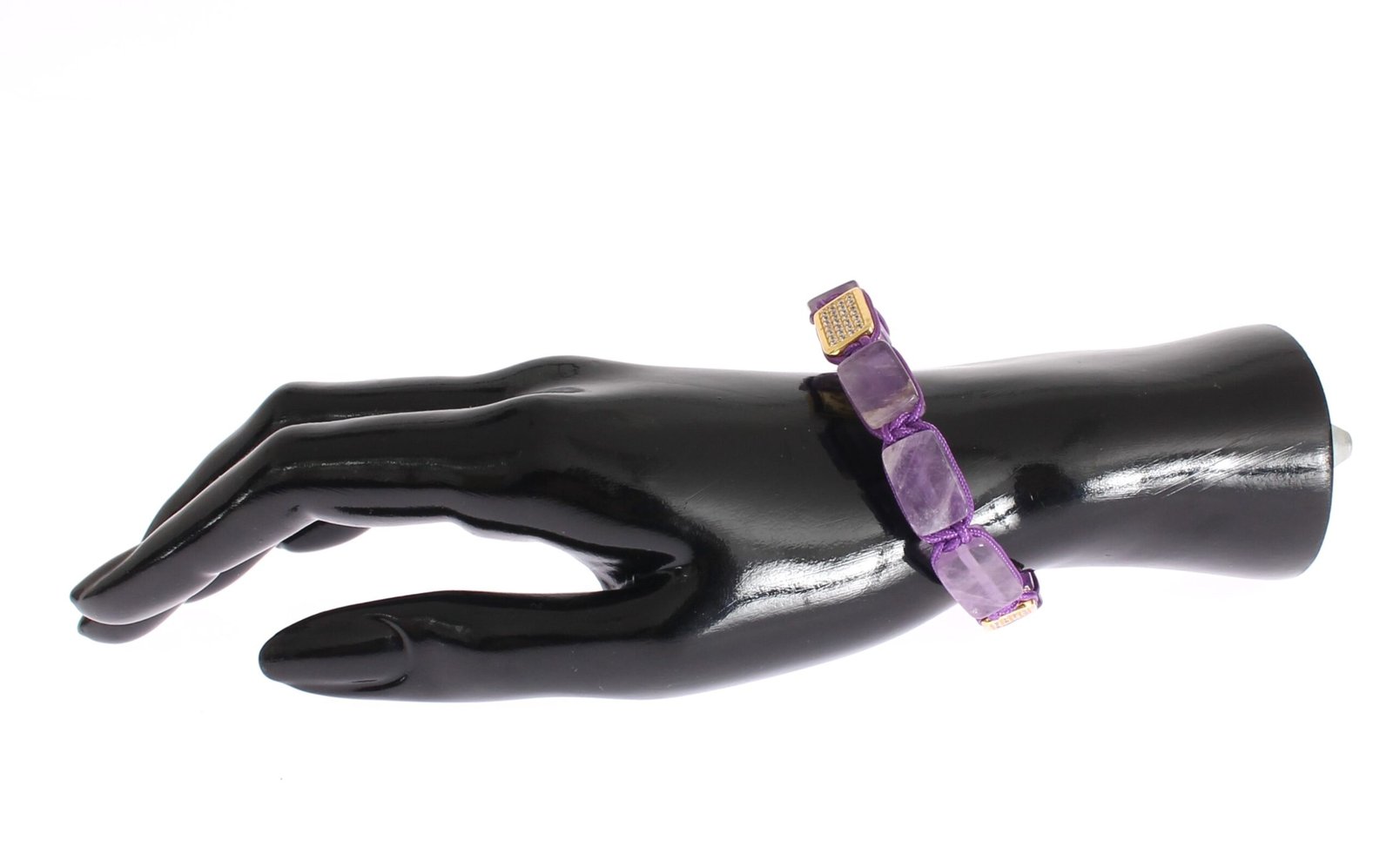CZ Amethyst 18K Gold 925 Bracelet - Image 2