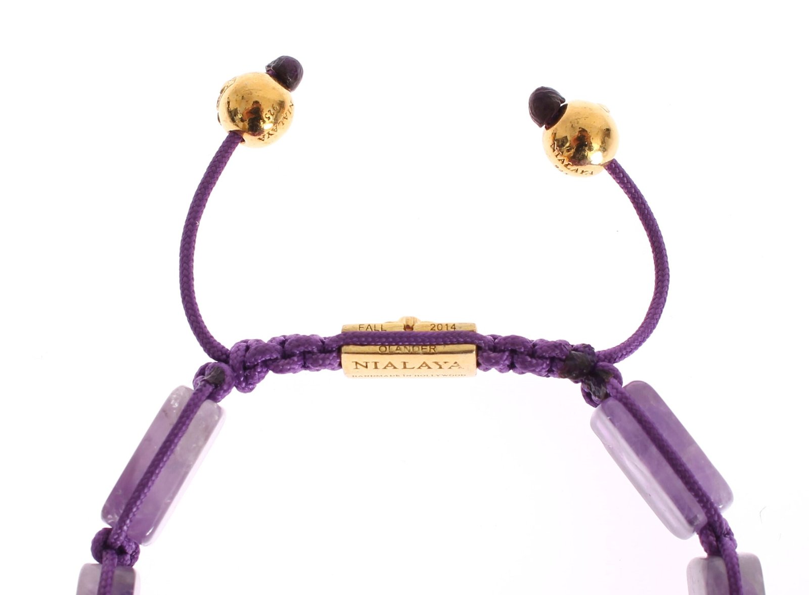 CZ Amethyst 18K Gold 925 Bracelet - Image 3