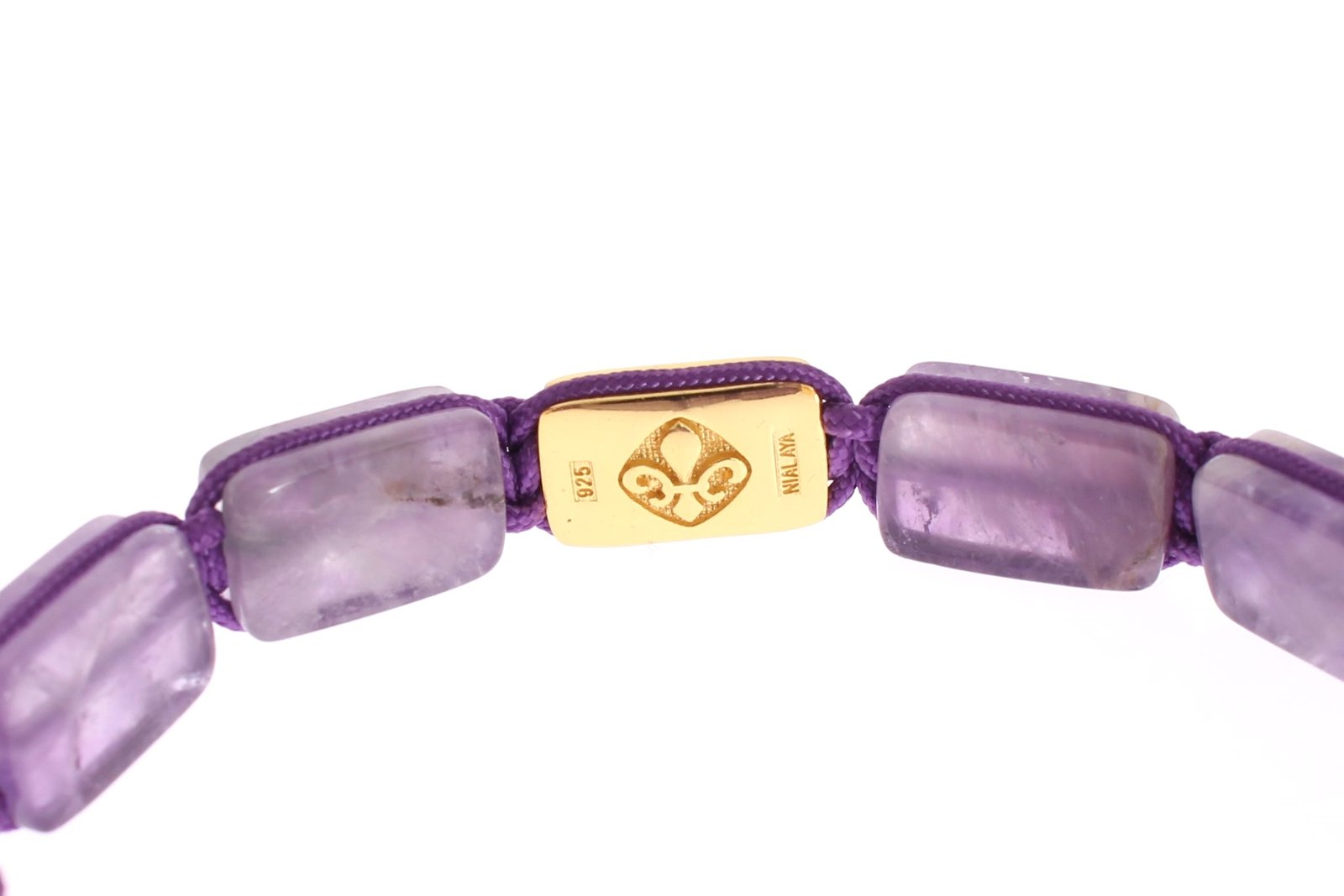 CZ Amethyst 18K Gold 925 Bracelet - Image 4