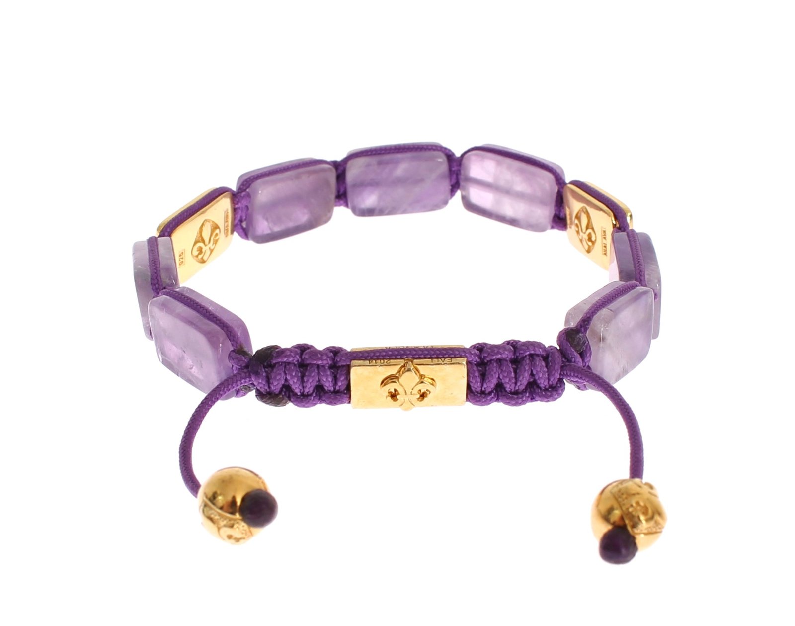 CZ Amethyst 18K Gold 925 Bracelet - Image 6