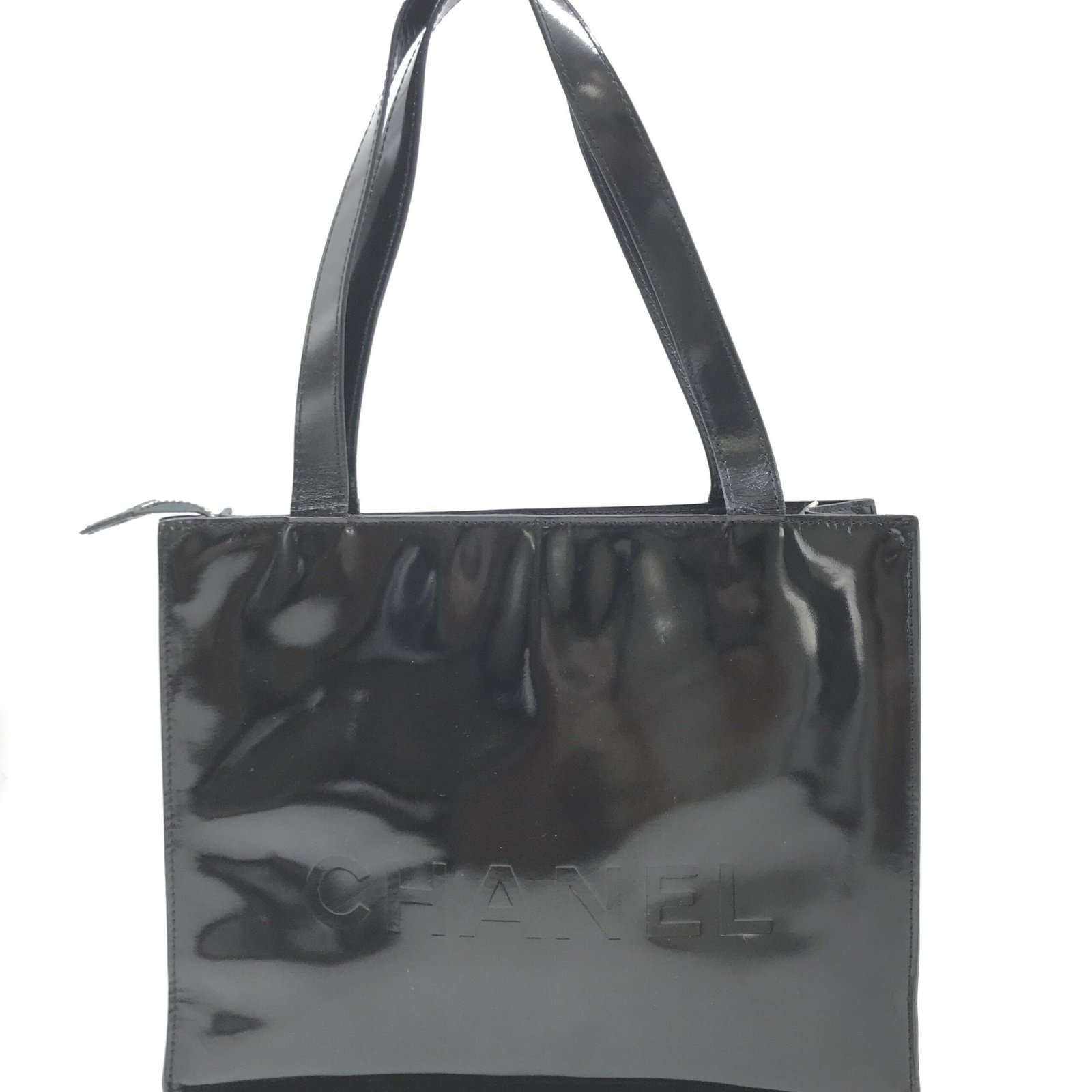 Black Patent Leather Tote - Image 2