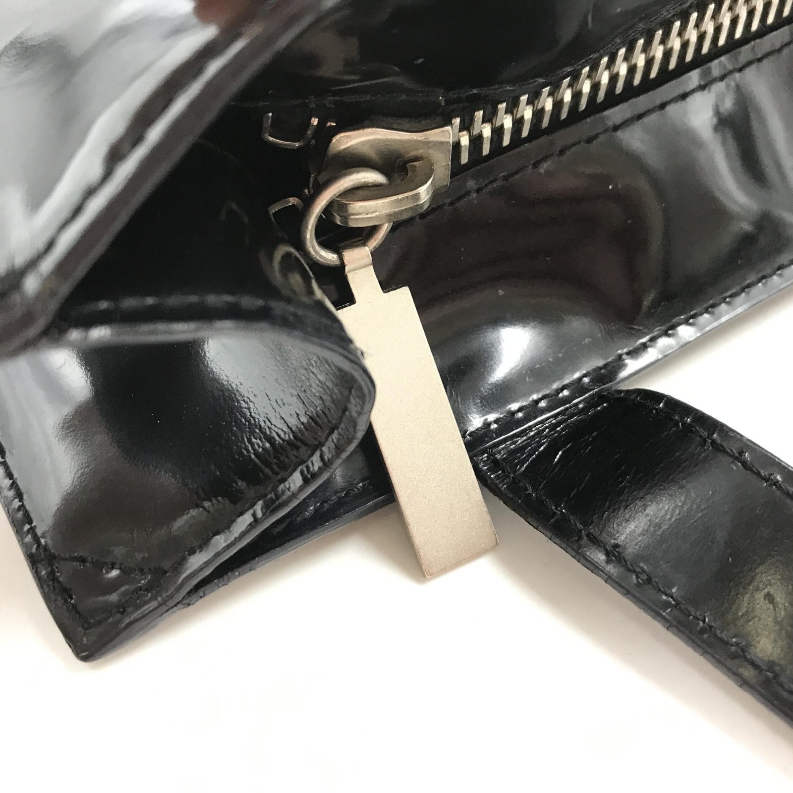 Black Patent Leather Tote - Image 7