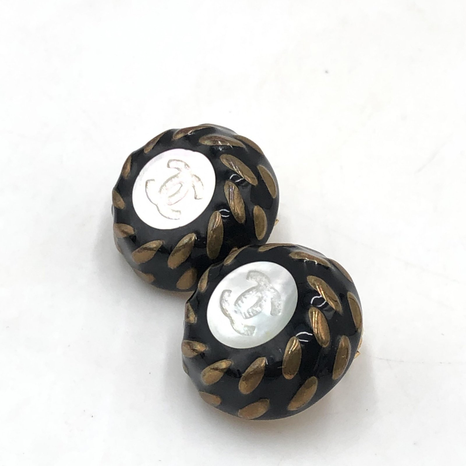 CC Button Clip-On Earrings - Image 4