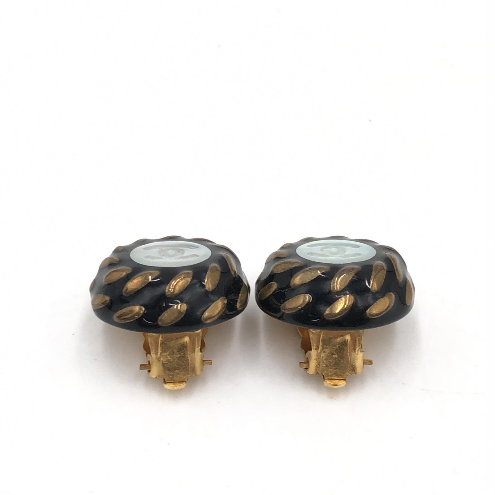 CC Button Clip-On Earrings - Image 5