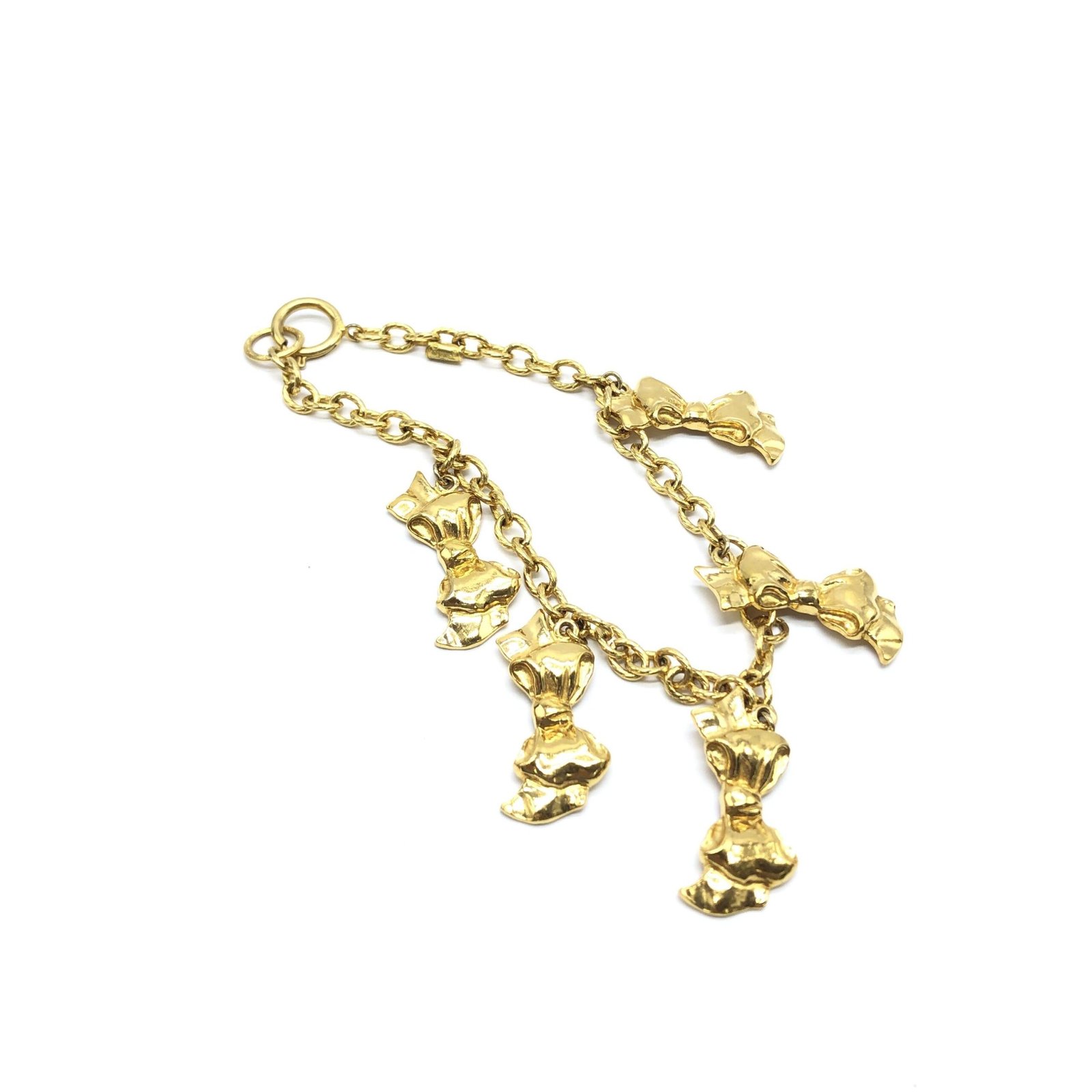 Gold Plated Chain Necklace With Bow Charms - Image 7