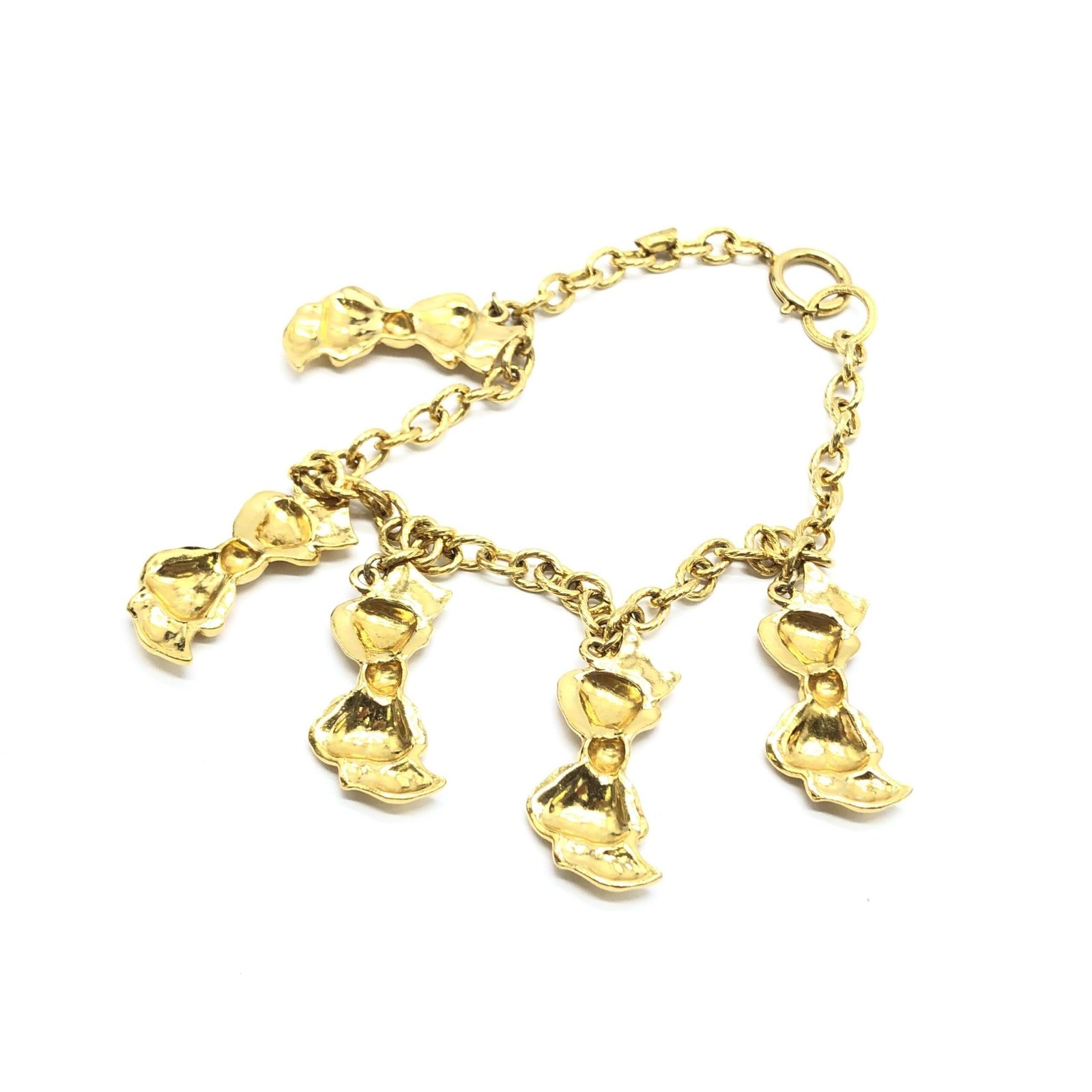 Gold Plated Chain Necklace With Bow Charms - Image 8