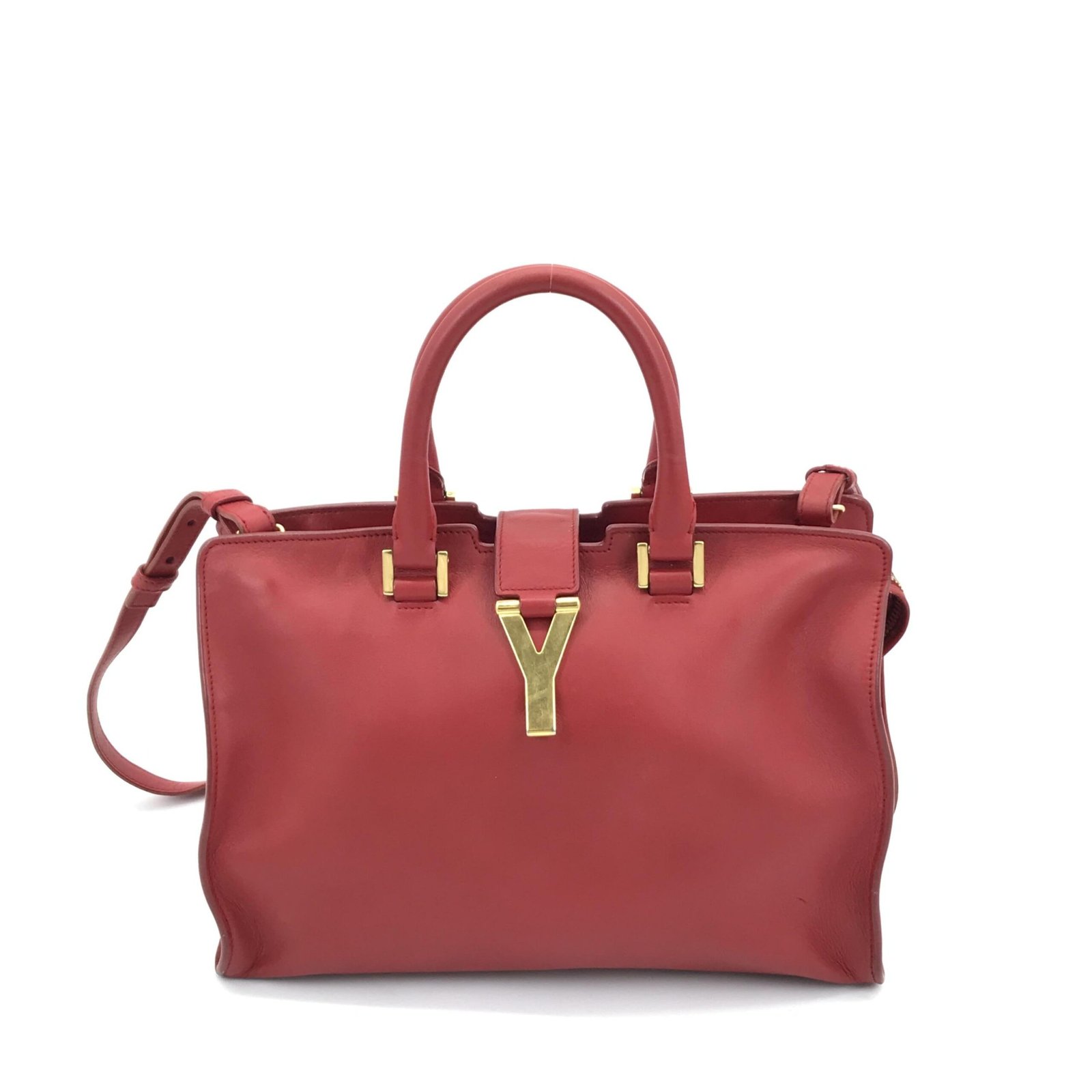 Leather Handbag With Y Logo - Image 2