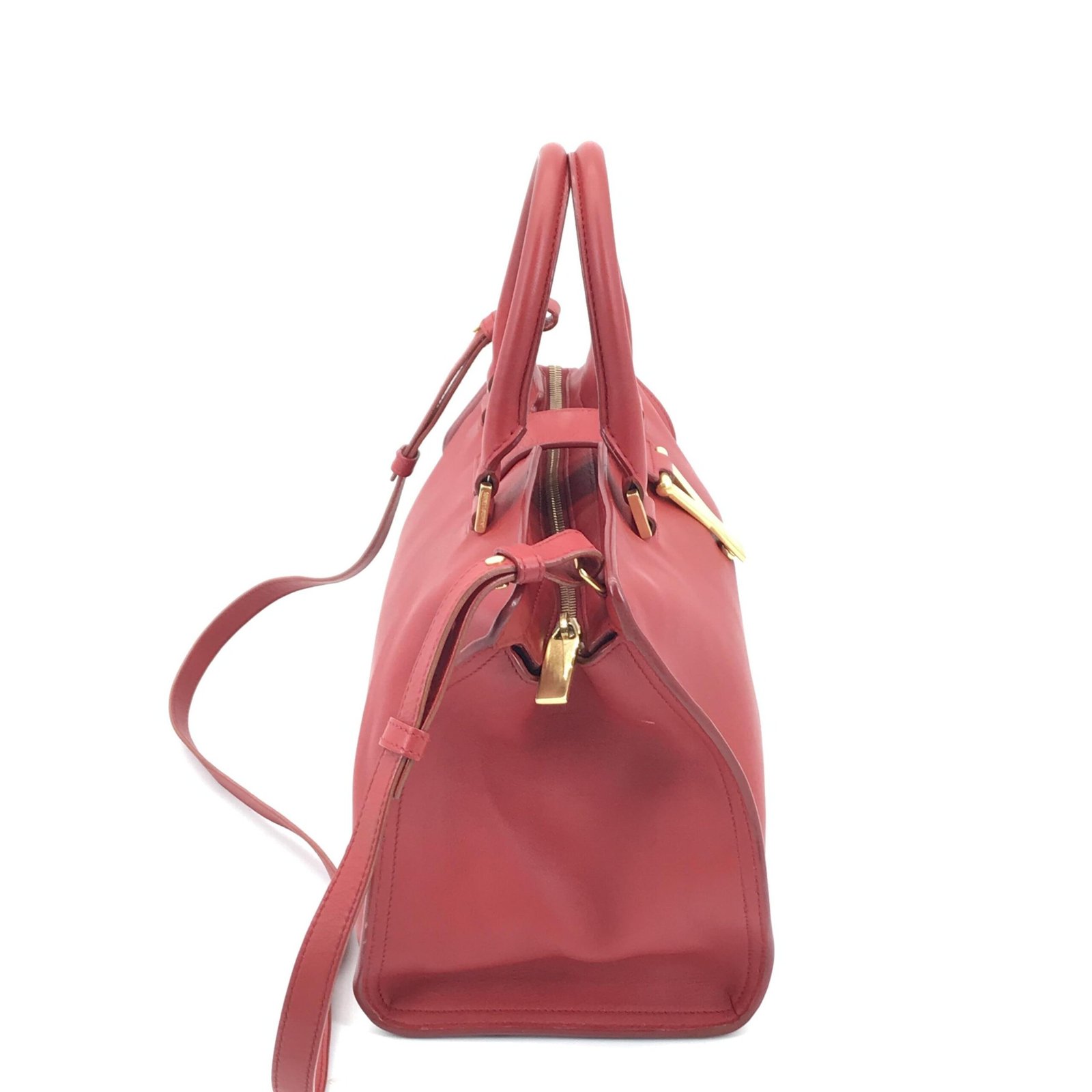 Leather Handbag With Y Logo - Image 4