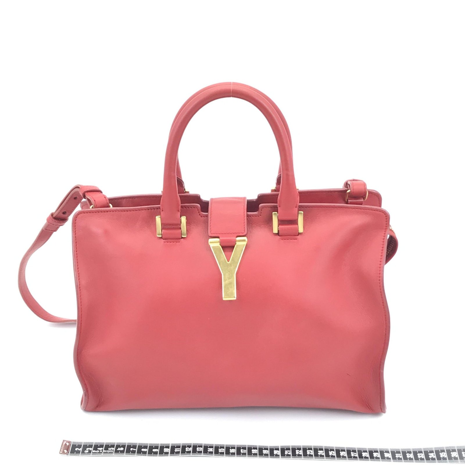 Leather Handbag With Y Logo - Image 5
