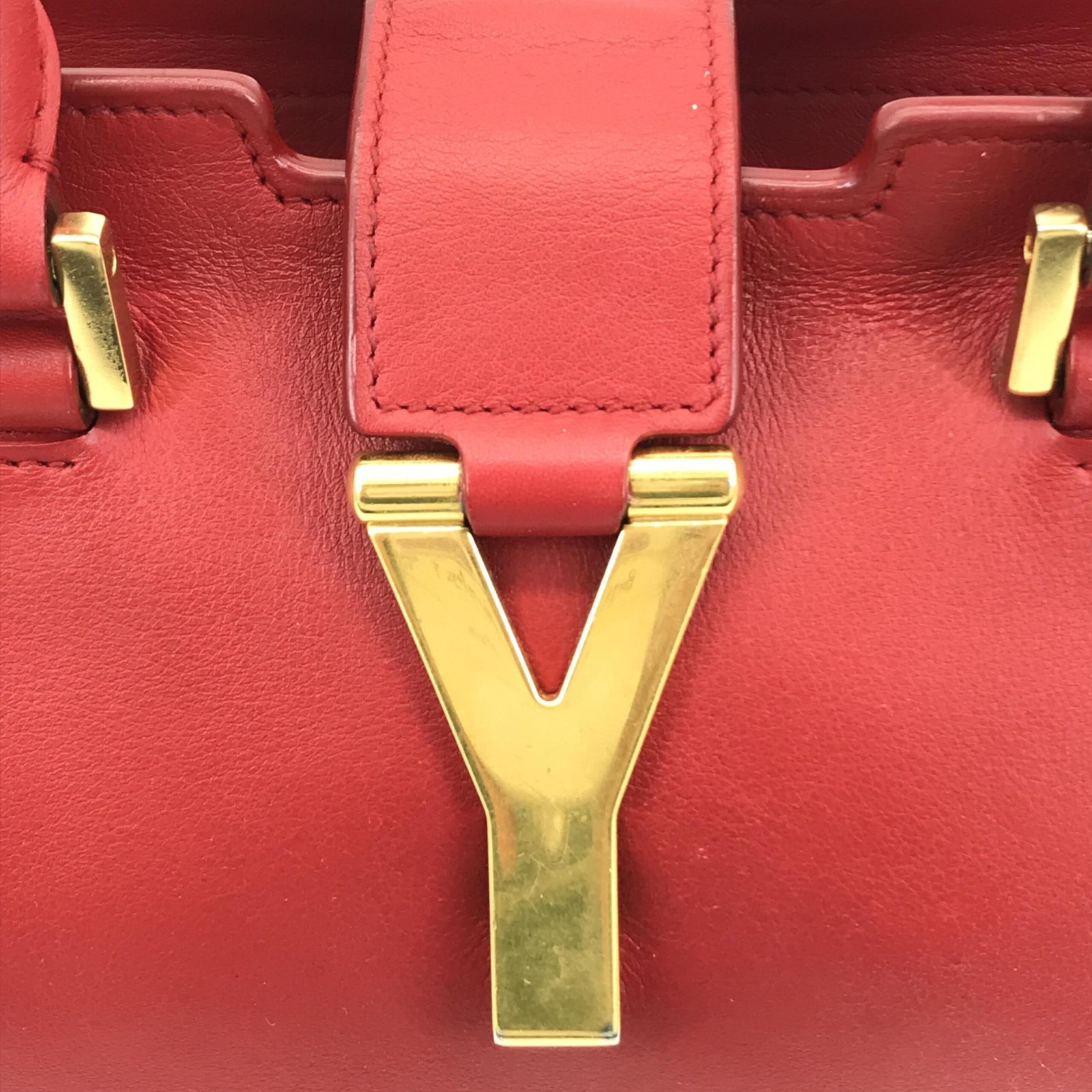 Leather Handbag With Y Logo - Image 8