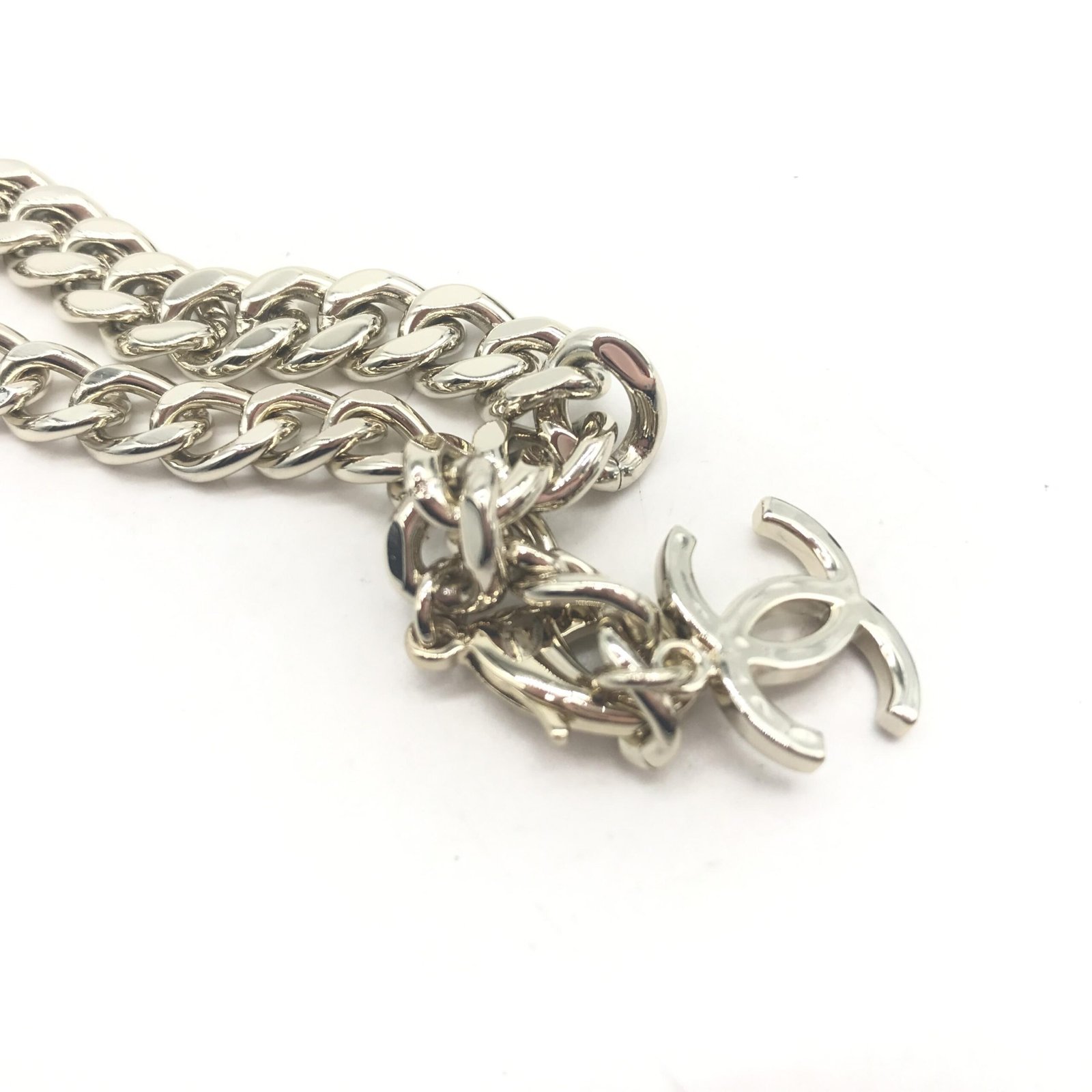 Silver Tone Curb Chain Link Necklace - Image 8