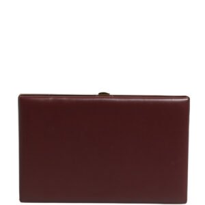 Brown Calfskin Leather Clutch Evening Women Purse Bag