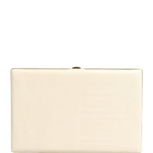 White Lambskin Leather Clutch Evening Women Purse Bag