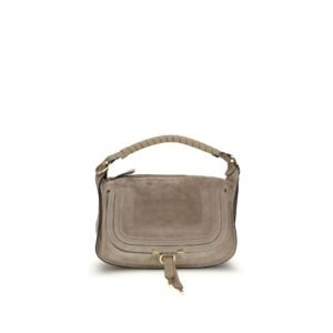Beige Calf Leather Bos Taurus Shoulder Bag