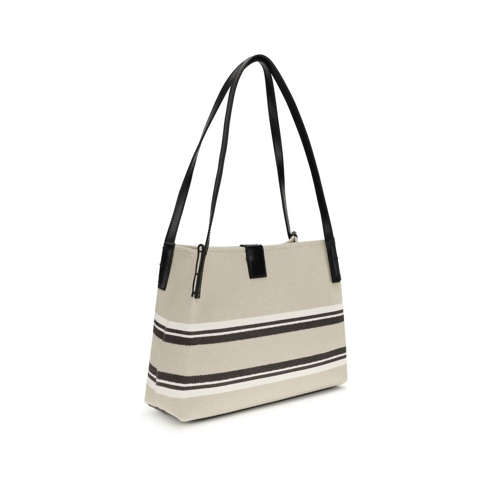 Beige Cotton Shoulder Bag - Image 3