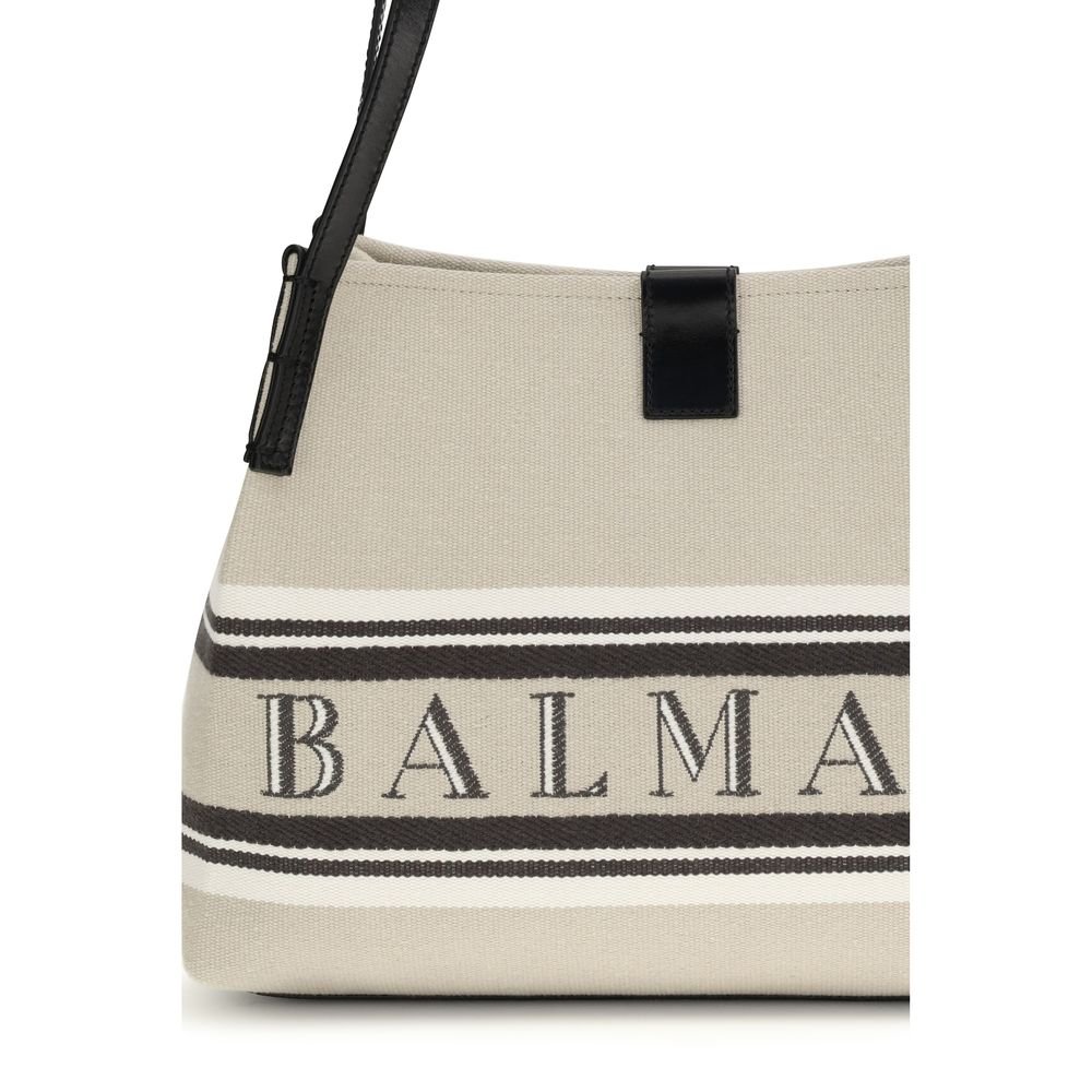 Beige Cotton Shoulder Bag - Image 4