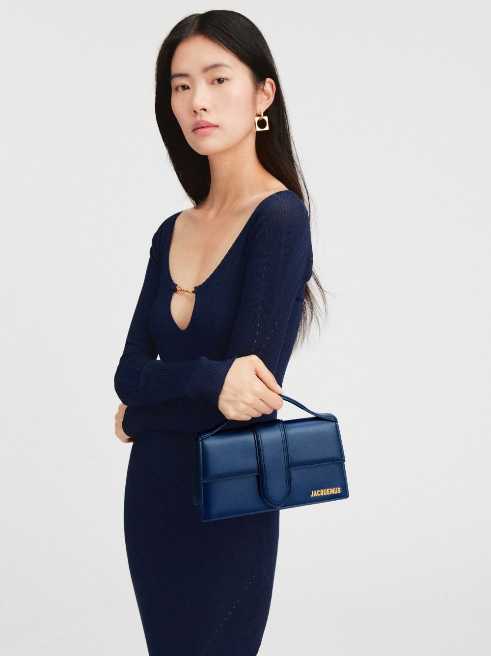 Dark NavyLeather Le Grand Bambino Handbag - Image 5