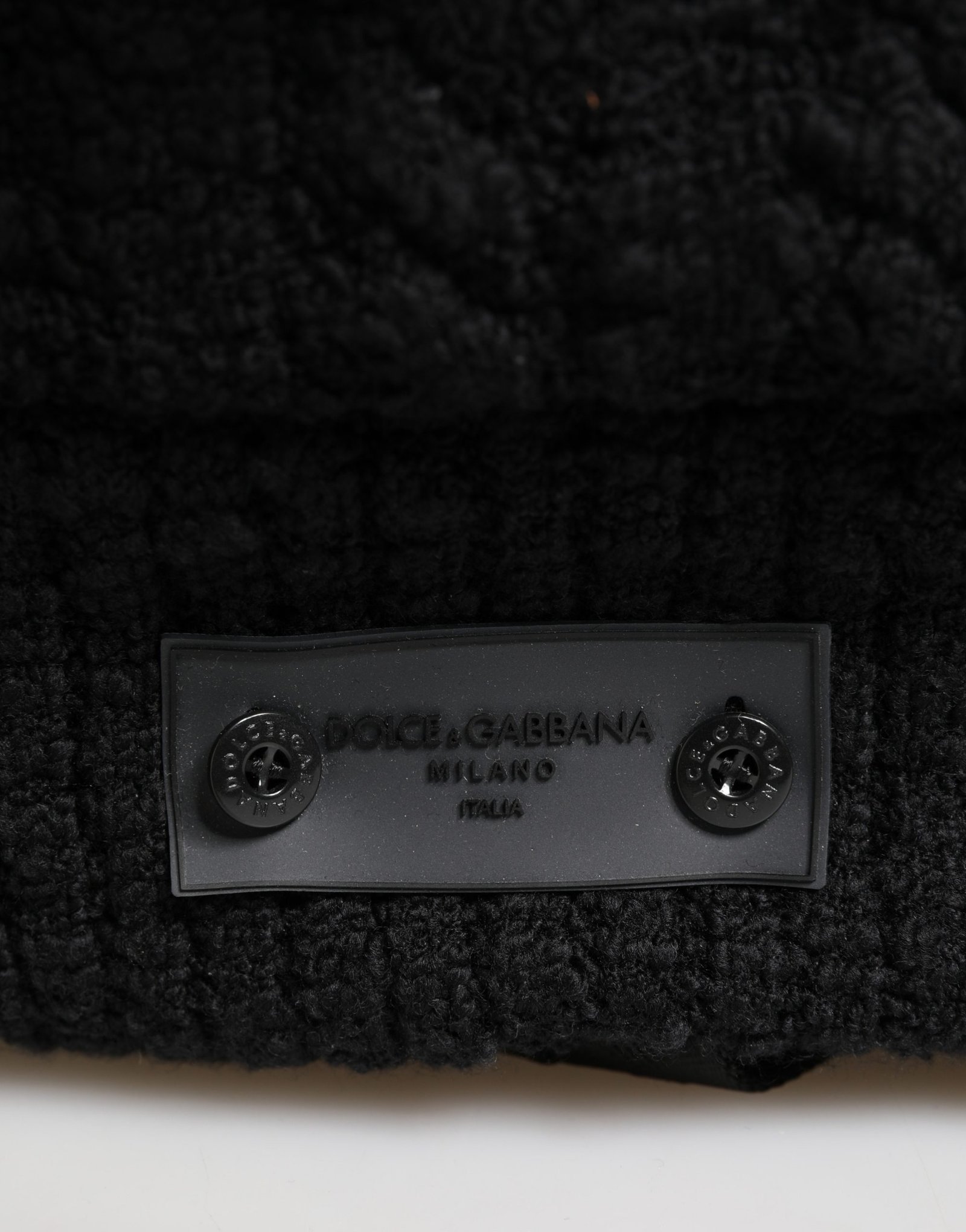 Black Tricot Wool Blend Duffel Backpack Travel Borse Bag - Image 3