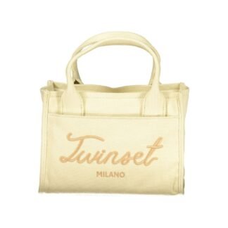 Beige Cotton Women Handbag