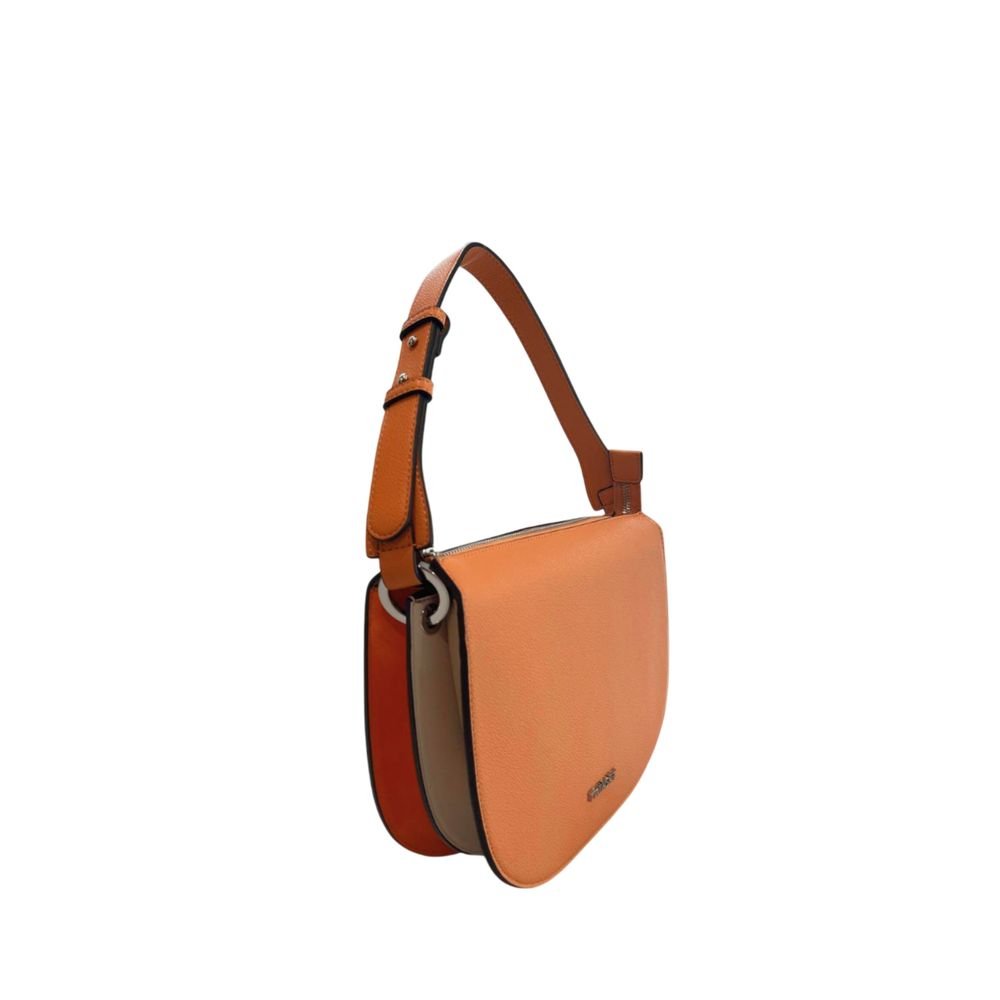 Orange Polyurethane Women Shoulder Bag - Image 2