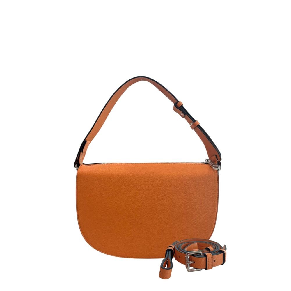 Orange Polyurethane Women Shoulder Bag - Image 3