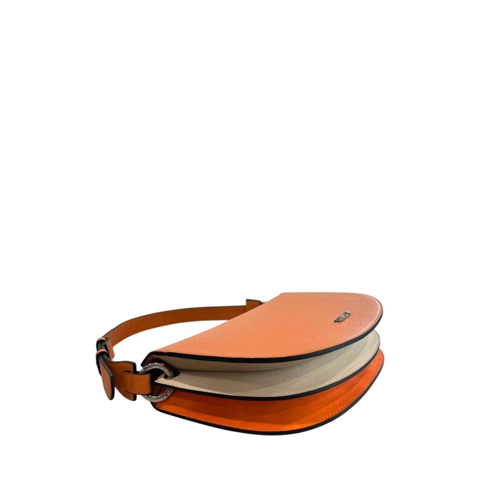 Orange Polyurethane Women Shoulder Bag - Image 4