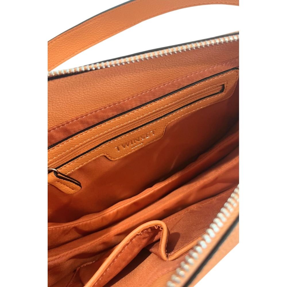Orange Polyurethane Women Shoulder Bag - Image 6