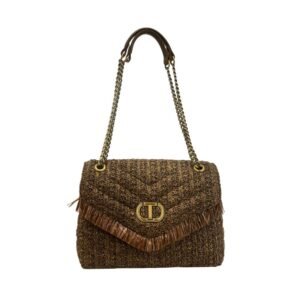 Brown Polypropylene Women Crossbody Bag