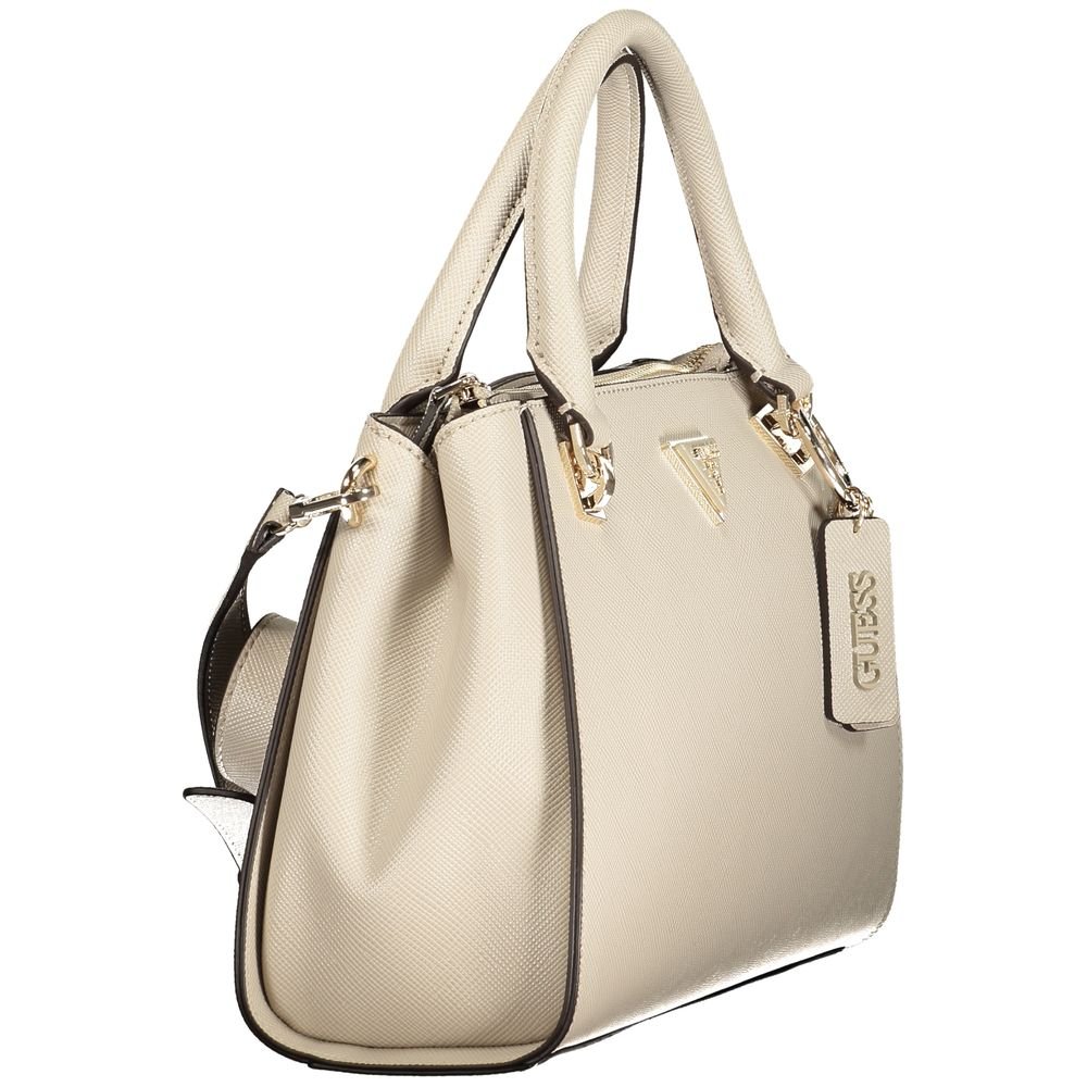 Beige Polyurethane Women Handbag - Image 3