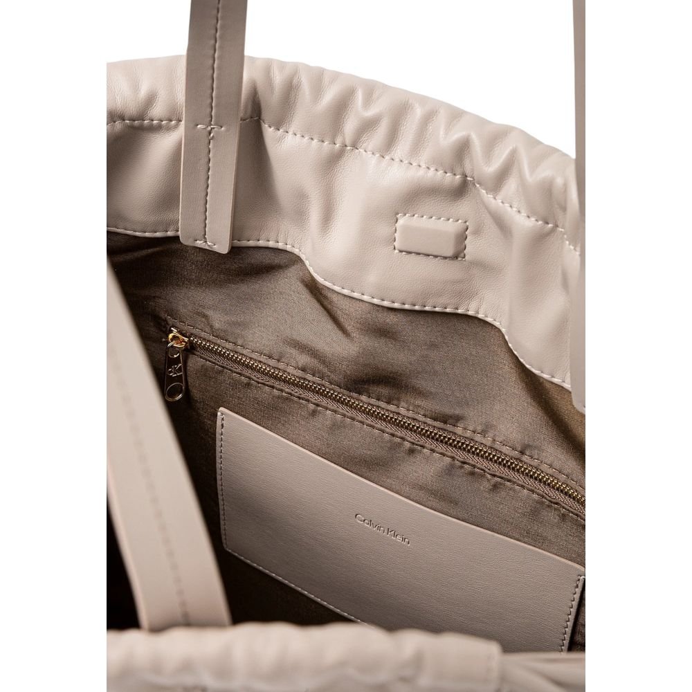 Beige Polyethylene Handbag - Image 4