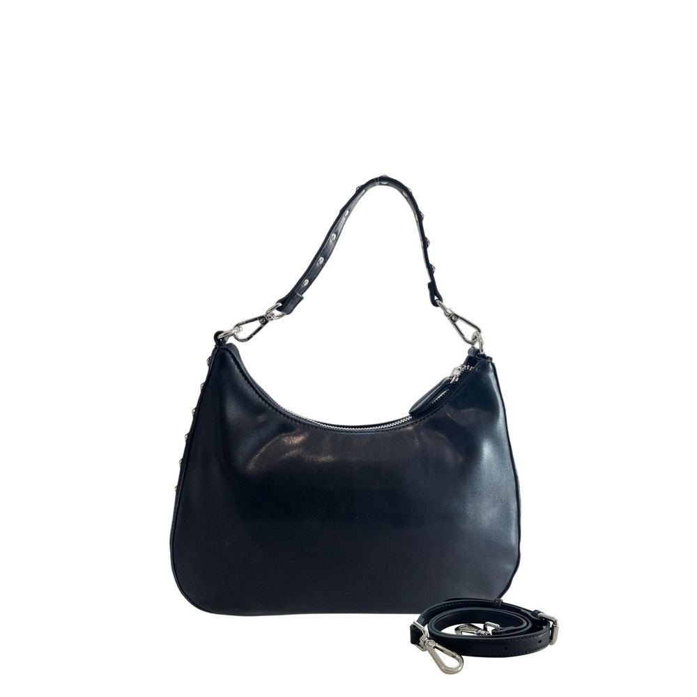 Black Polyurethane Women Shoulder Bag - Image 3