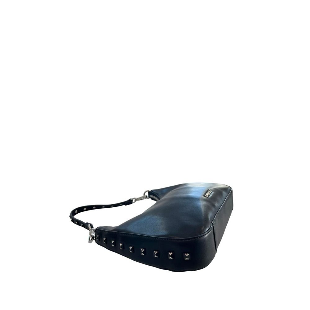 Black Polyurethane Women Shoulder Bag - Image 4
