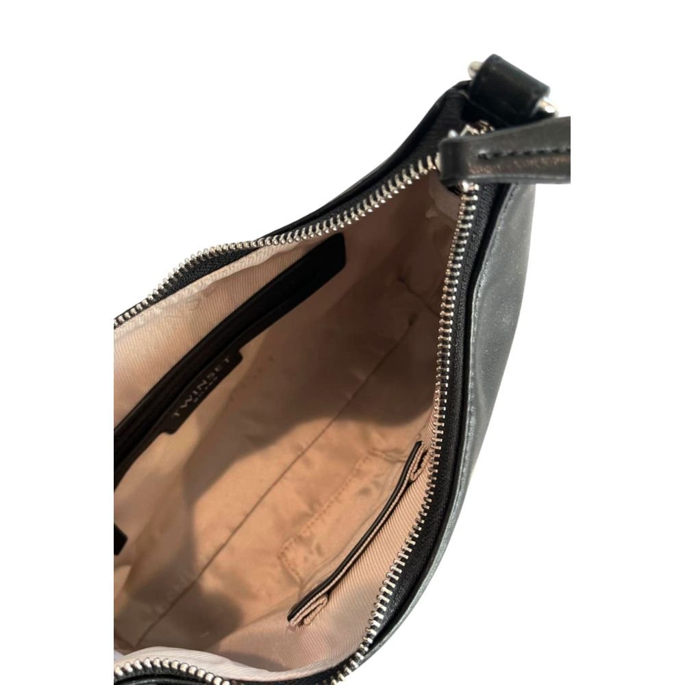 Black Polyurethane Women Shoulder Bag - Image 6