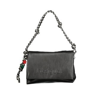 Black Polyurethane Women Handbag