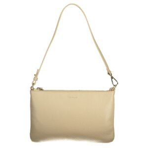 Beige Leather Women Handbag