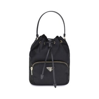 Black Recycled Polyamide Backet Bag