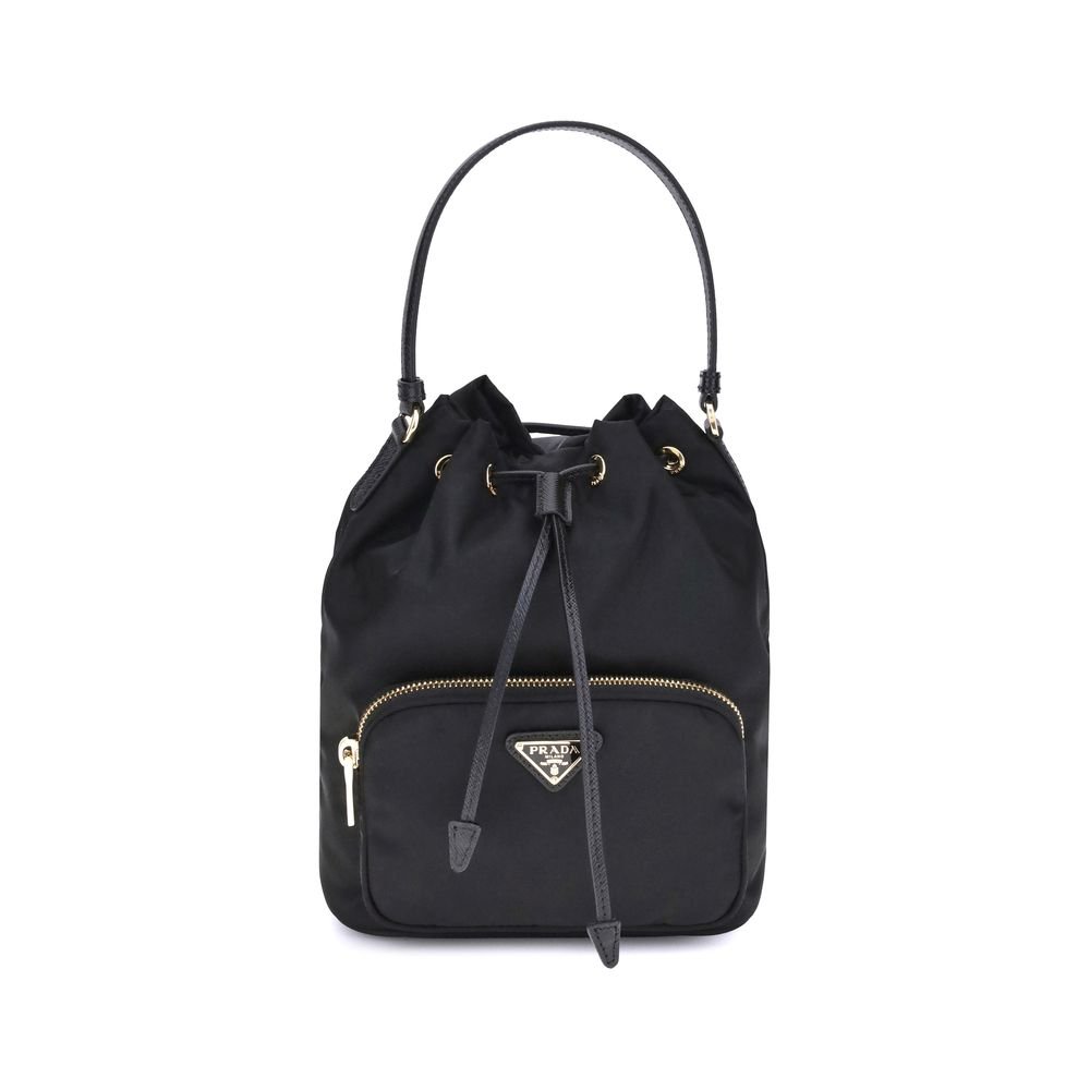 Black Recycled Polyamide Backet Bag