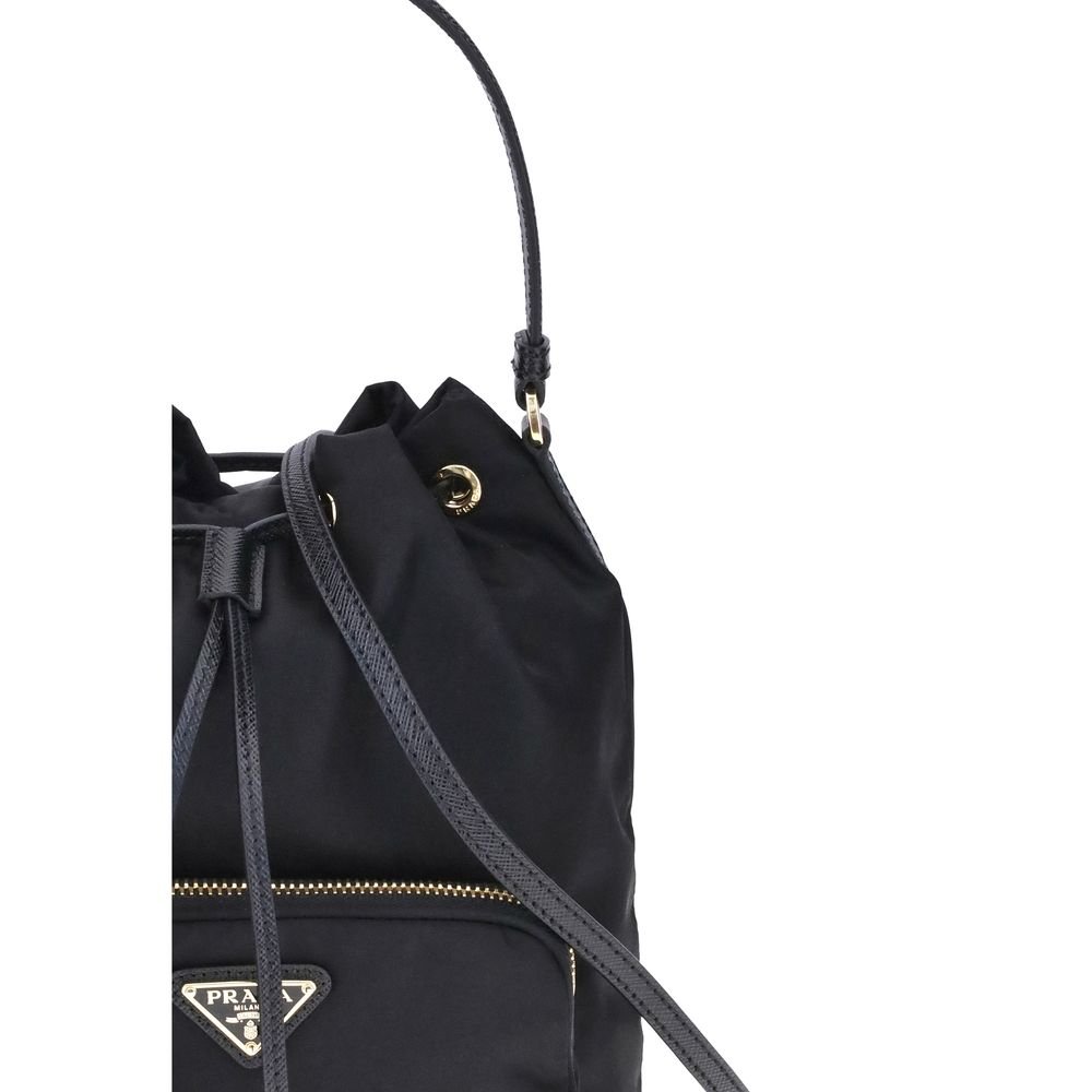 Black Recycled Polyamide Backet Bag - Image 4