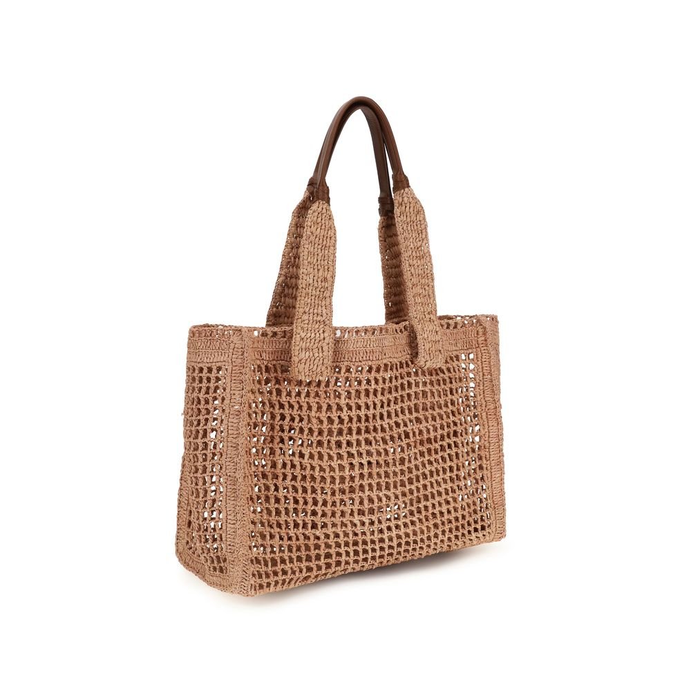 Beige Raffia Shoulder Bag - Image 3