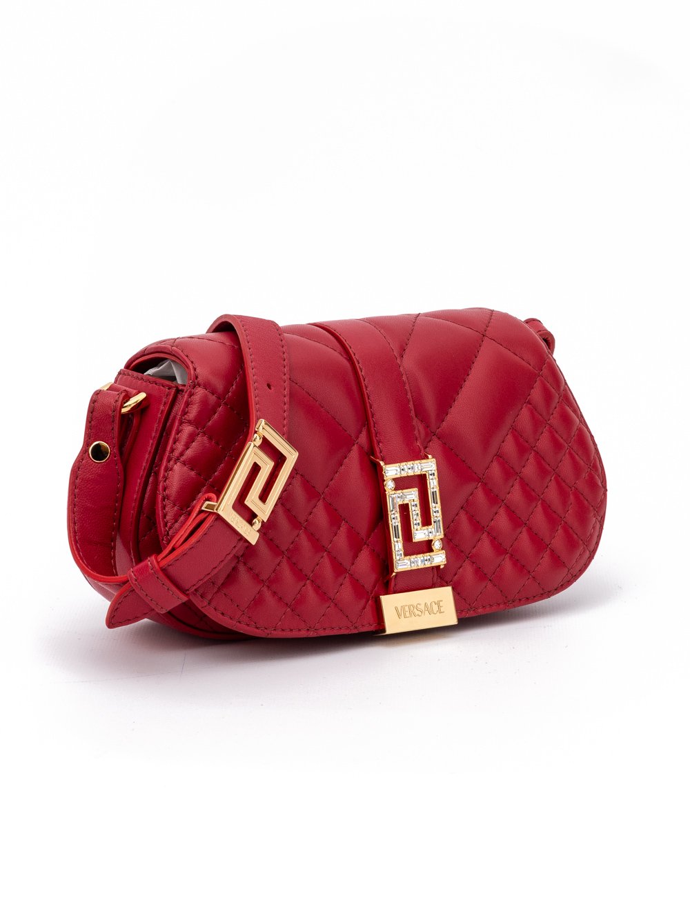 Red Leather Quilted Shoulder Strap Bag - Image 2