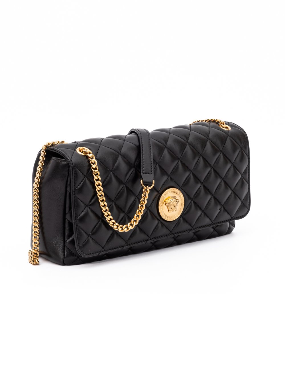 Black Quilted Leather Shoulder Strap Bag - Image 2